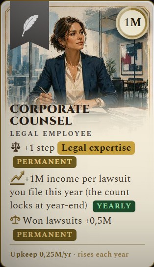 A legal employee card